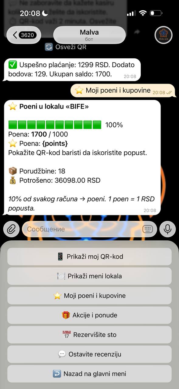 Koliko je ostalo do nagrade — ekran bota